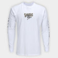 Camiseta Manga Longa Santos Fish Drip Masculina - Branco