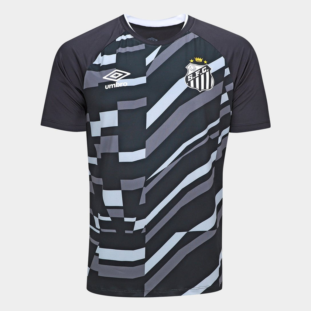 Camisa Santos 26/27 Aquecimento Umbro Masculina - Preto+Branco