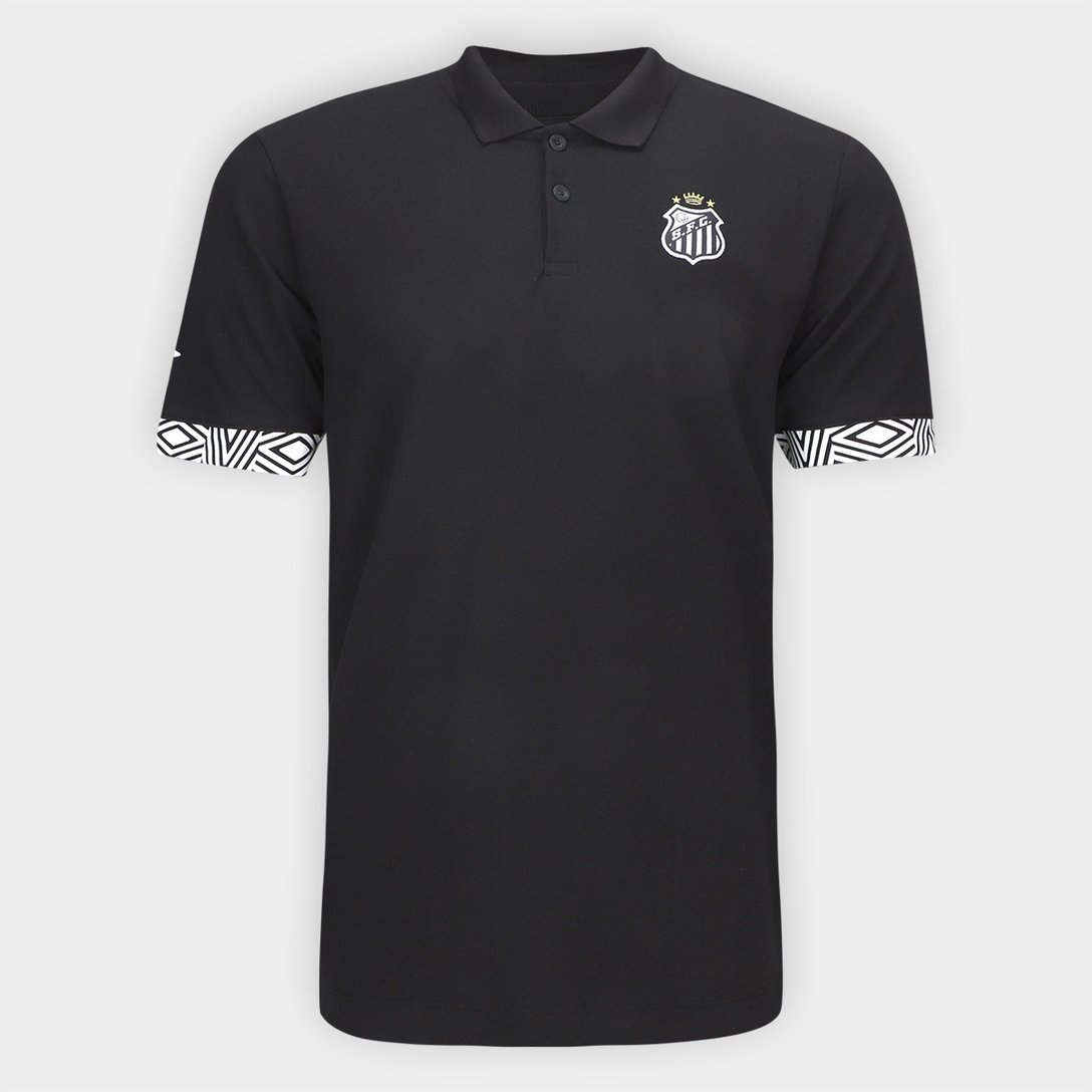 Camisa Polo Santos 26/27 Viagem Umbro Masculina - Preto