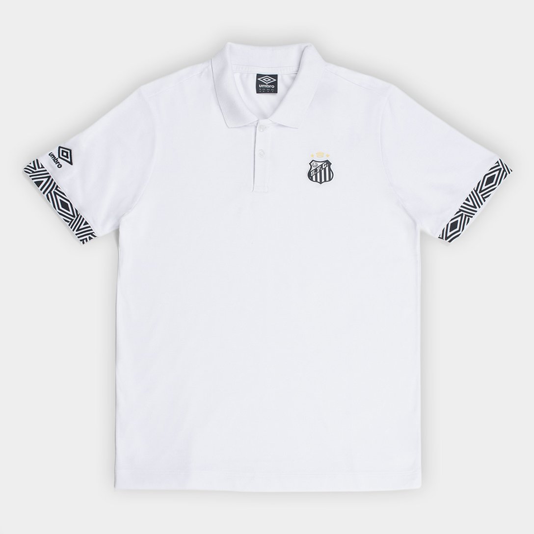 Camisa Polo Santos 26/27 Viagem Umbro Masculina - Branco