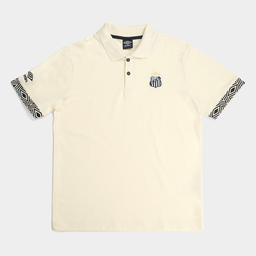 Camisa Polo Santos 26/27 Viagem Umbro Masculina - Off White
