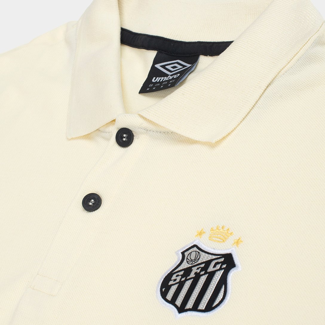 Camisa Polo Santos 26/27 Viagem Umbro Masculina - Off White
