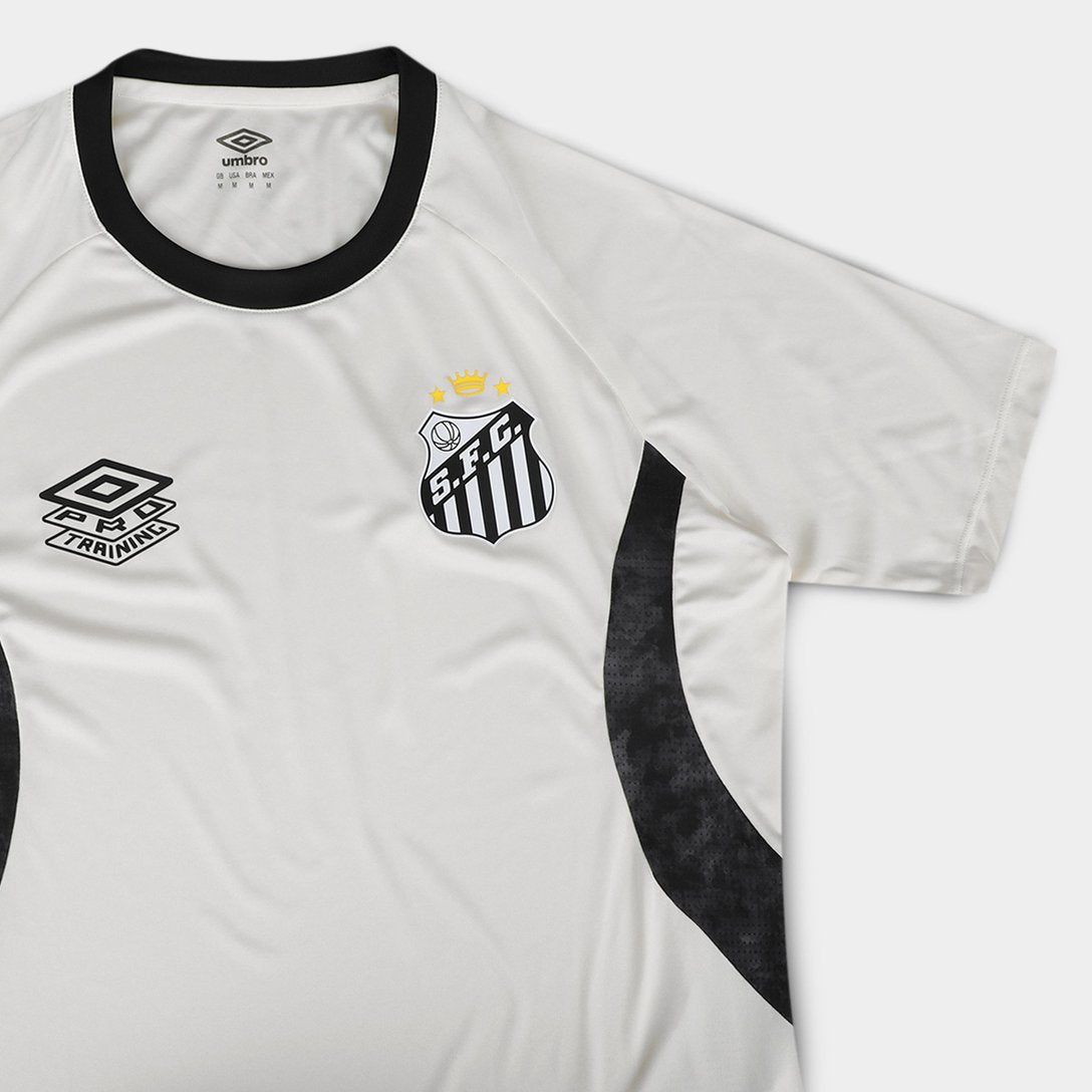 Camisa Santos Treino 26/27 Umbro Masculina - Off White+Preto