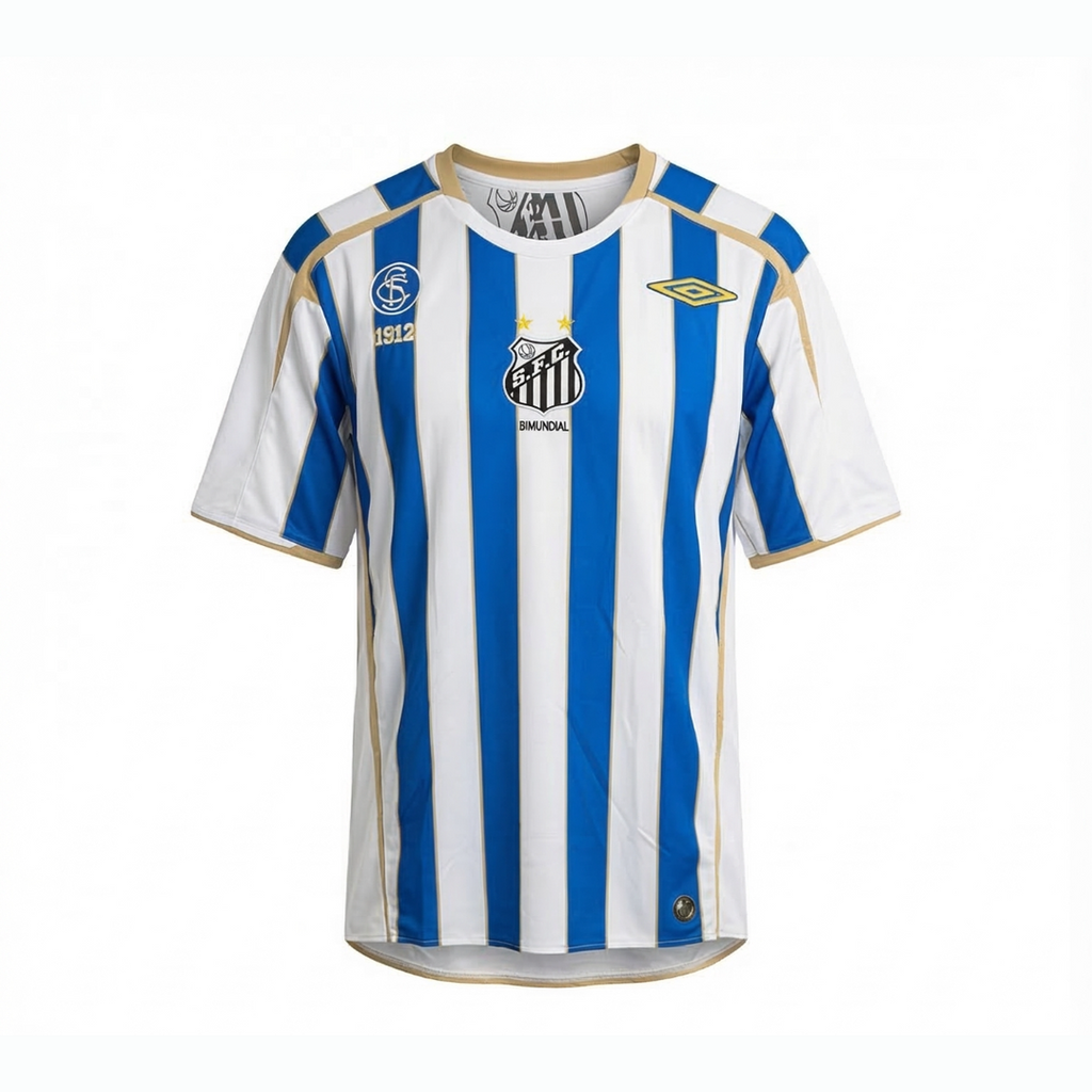 Camisa Retrô Santos FC Centenário 1912–2012 Azul e Branca